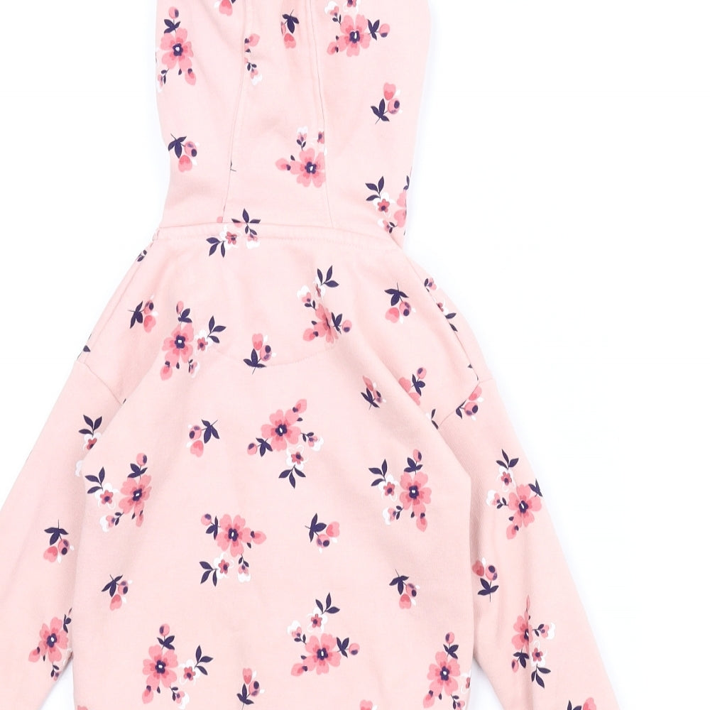 F&F Girls Pink Floral  Full Zip Hoodie Size 2-3 Years