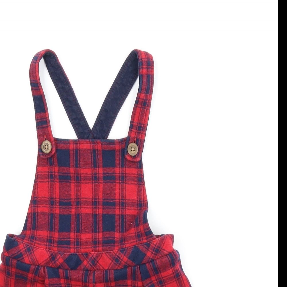 F&F Girls Red Check  Romper One-Piece Size 2-3 Years