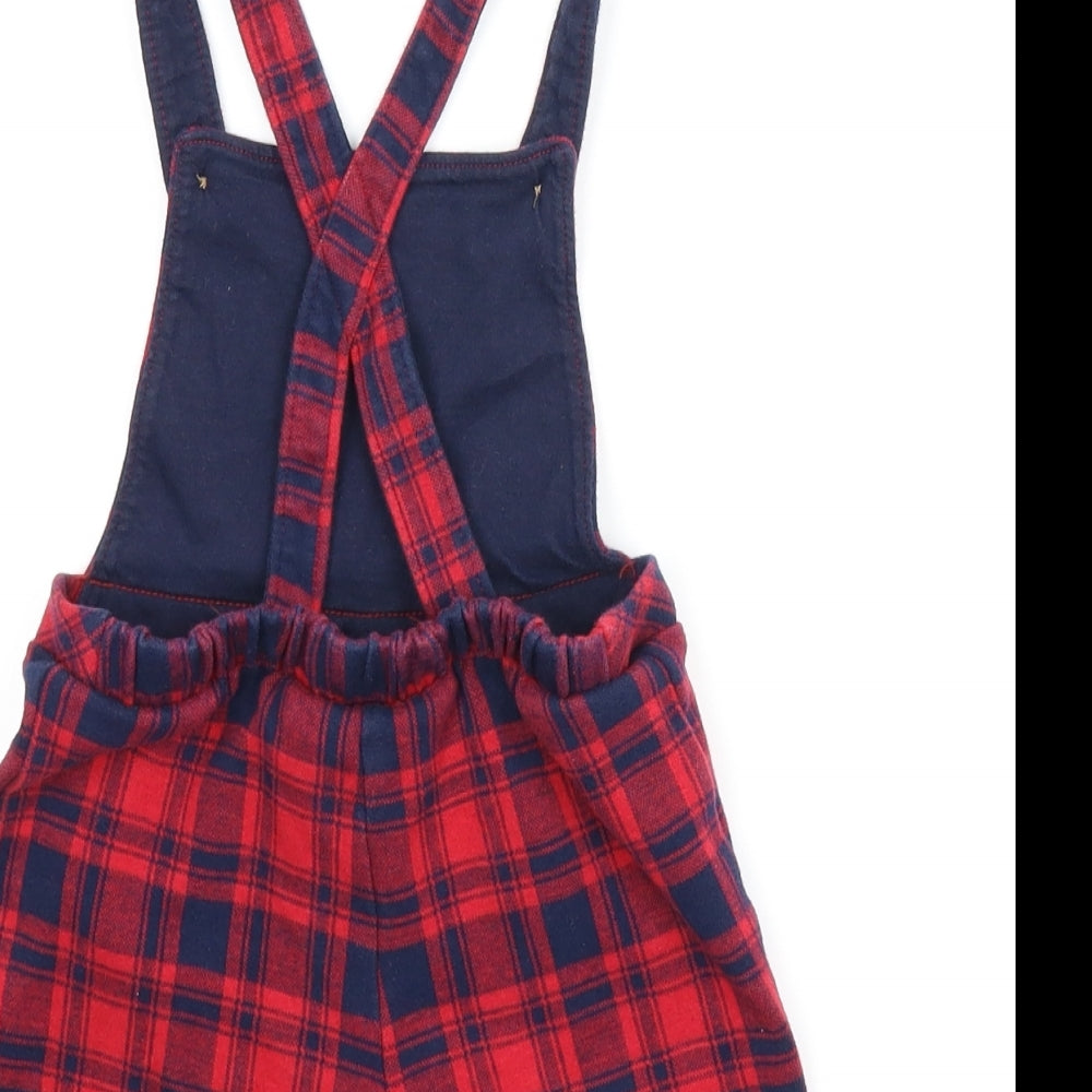 F&F Girls Red Check  Romper One-Piece Size 2-3 Years