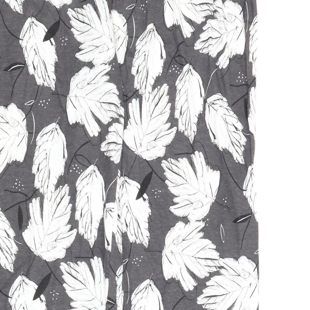 Primark Womens Grey Floral  Chemise Pyjama Set Size L