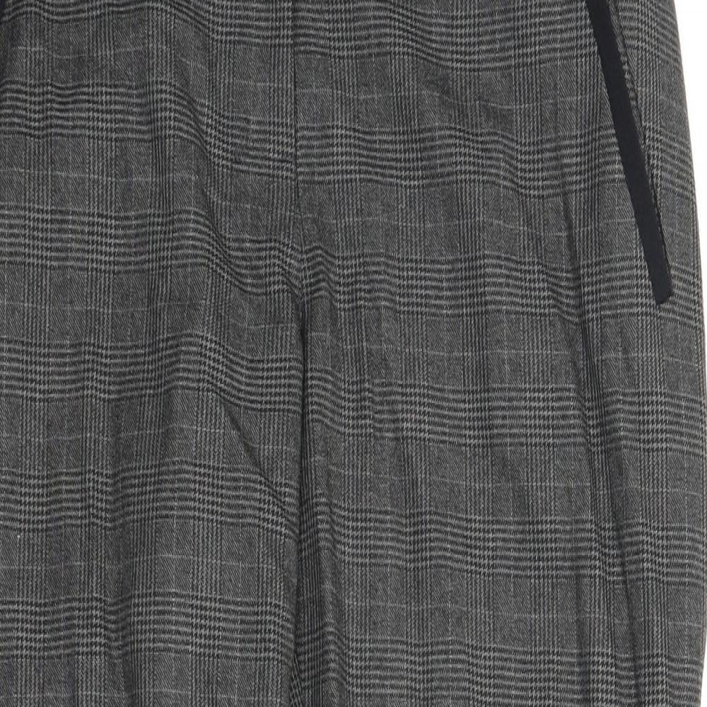 Primark Womens Grey Check  Pedal Pusher Trousers Size 14 L27 in