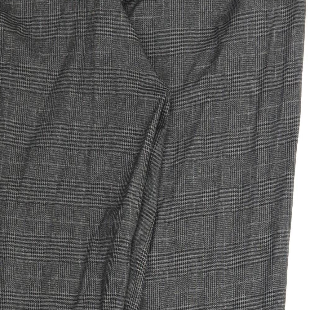 Primark Womens Grey Check  Pedal Pusher Trousers Size 14 L27 in