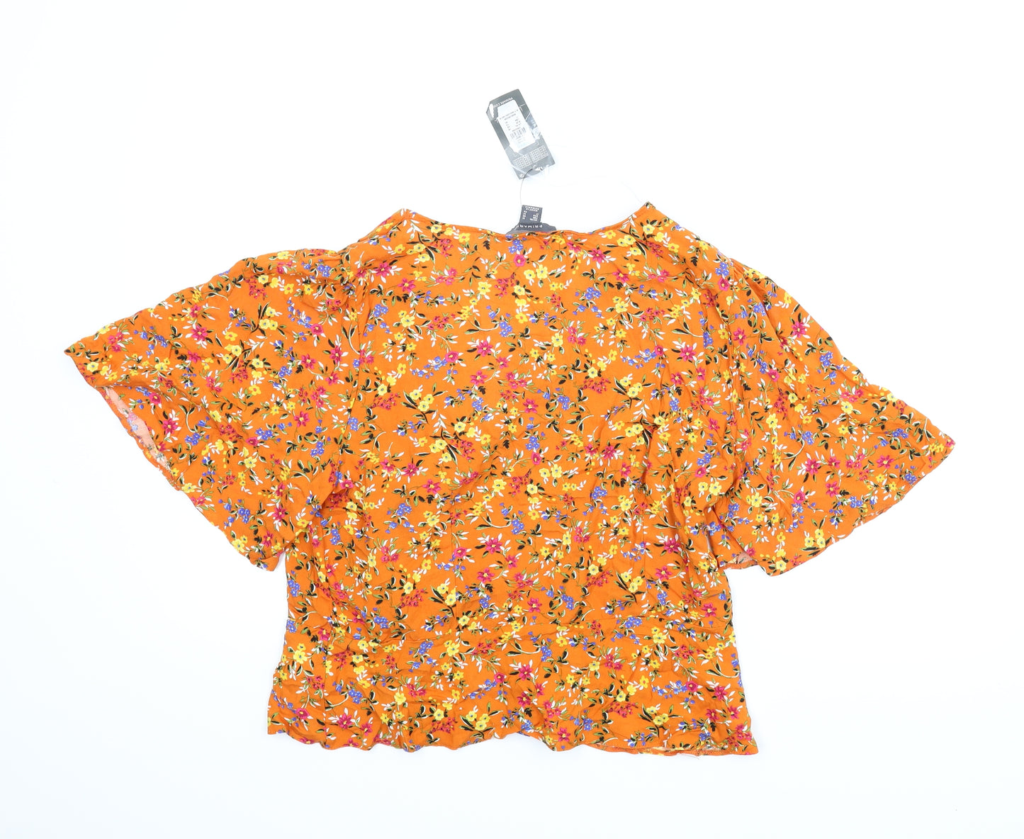 Primark Womens Orange Floral  Basic Blouse Size 18