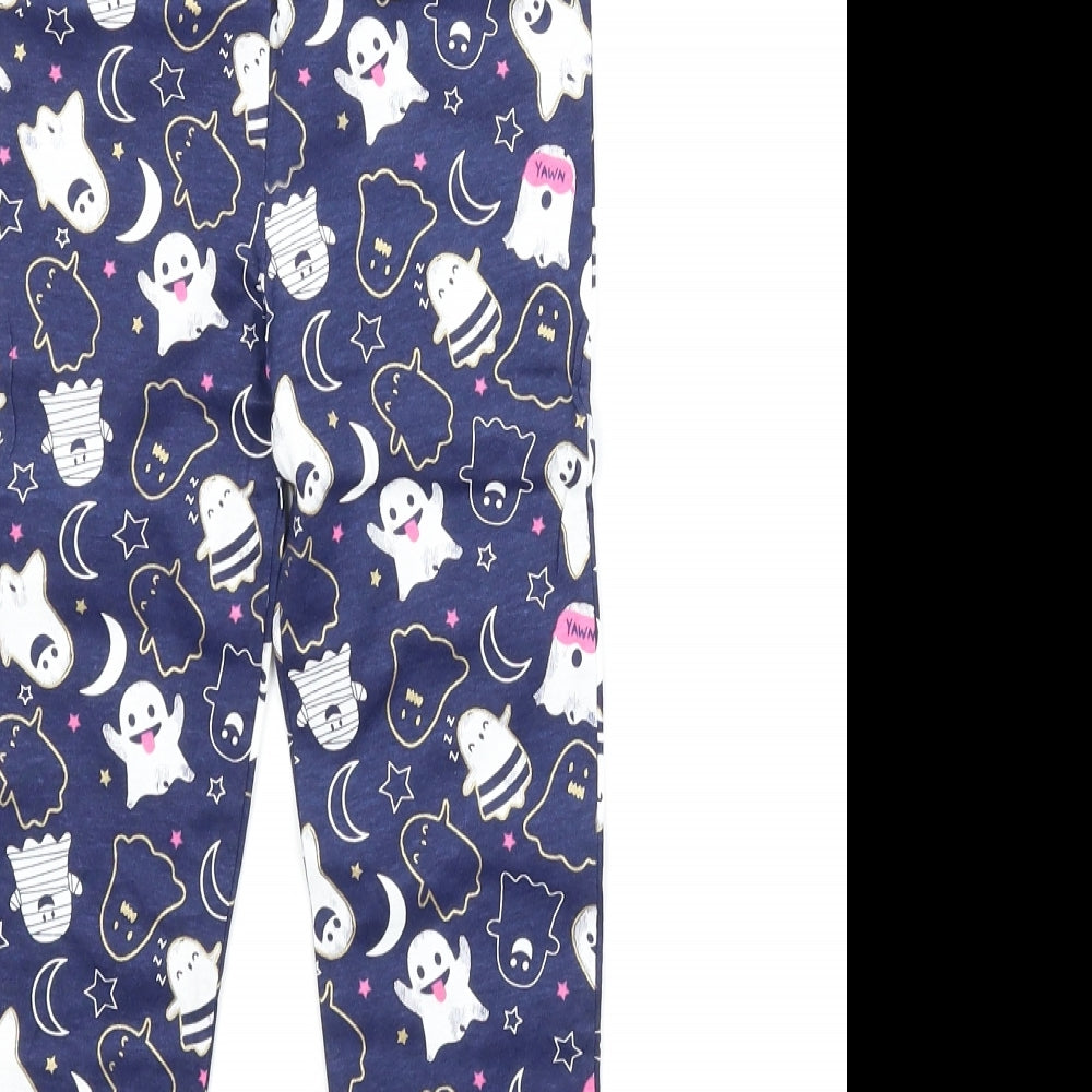 TU Girls Blue Solid  Capri Pyjama Set Size 4-5 Years  - Ghost