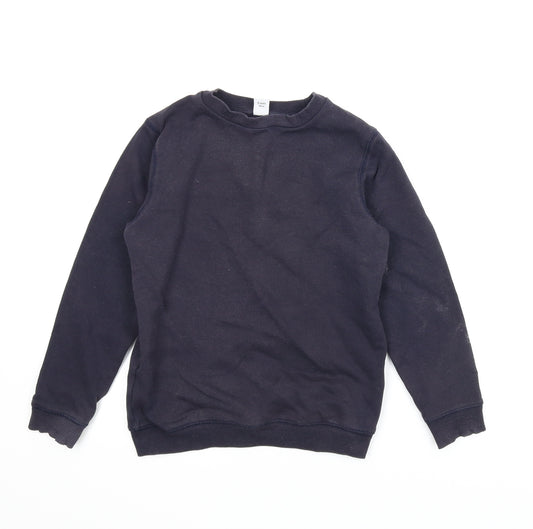 Front view of TU School boys’ blue jumper, size 9, years