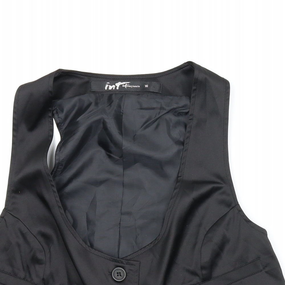 Internationale Womens Black   Jacket Suit Waistcoat Size 16