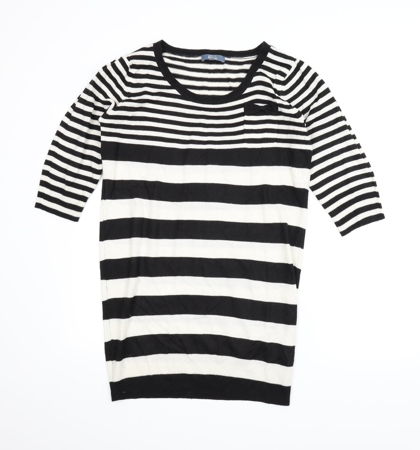 Evie Womens White Striped  Jumper Dress  Size 14