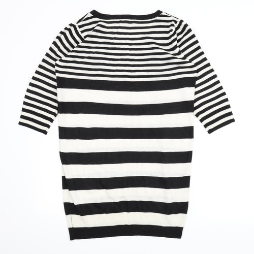 Evie Womens White Striped  Jumper Dress  Size 14