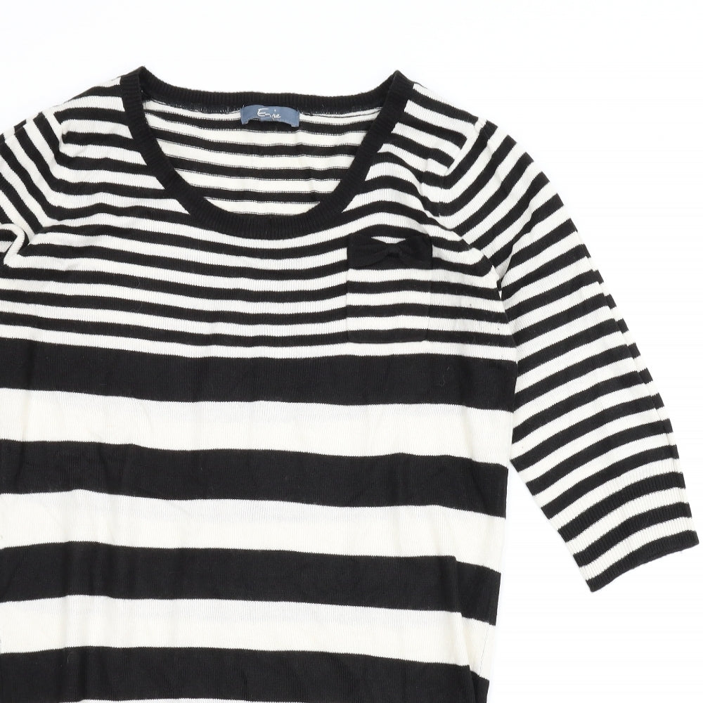 Evie Womens White Striped  Jumper Dress  Size 14