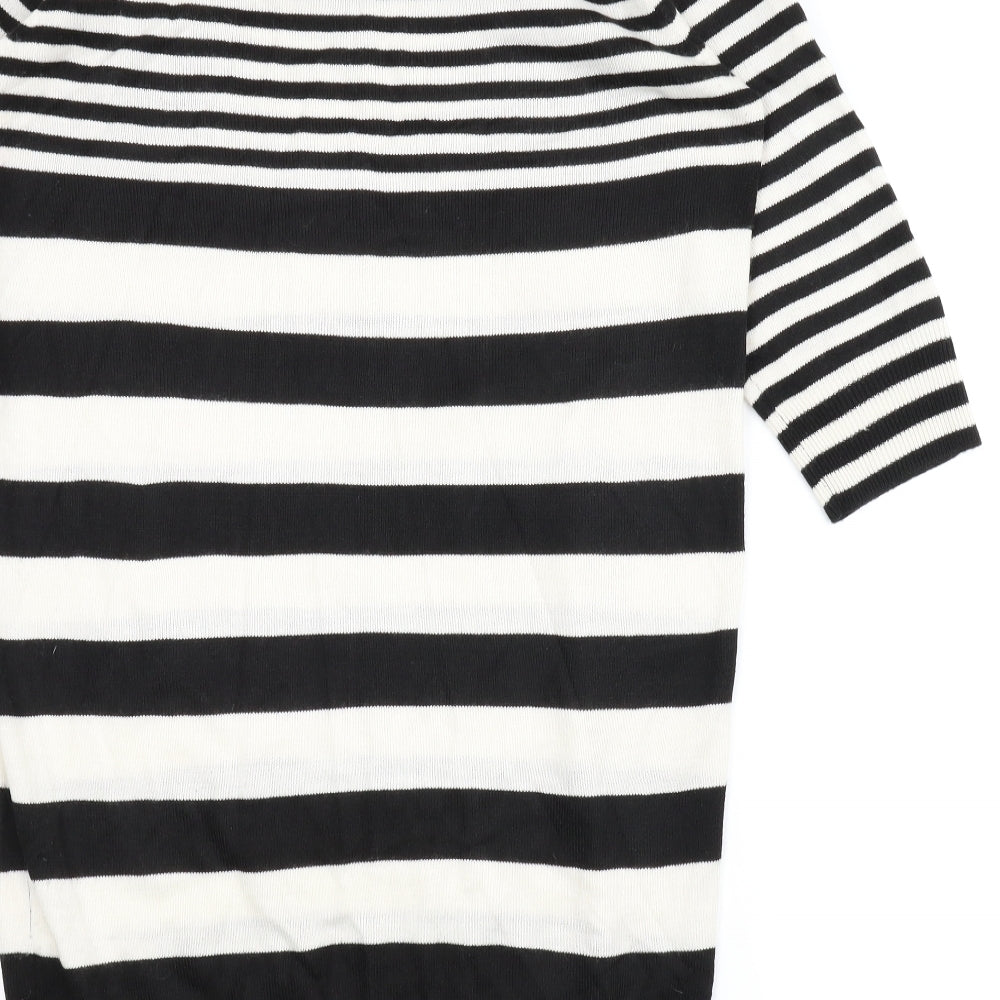 Evie Womens White Striped  Jumper Dress  Size 14