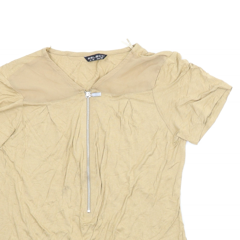 Select Womens Beige   Basic Blouse Size 12