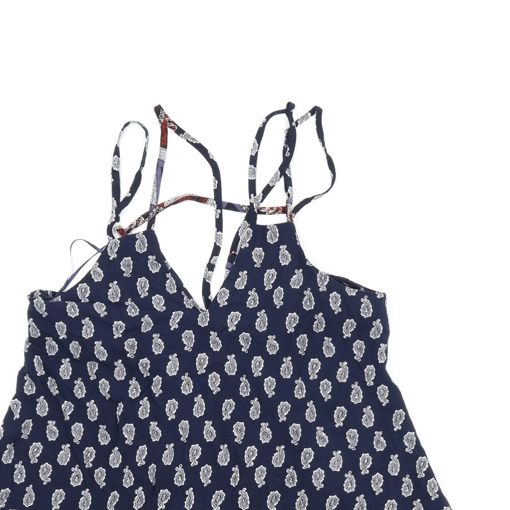 In the Style Womens Blue Paisley  Basic Blouse Size 10