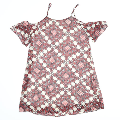 Diffuse Womens Red Argyle/Diamond  Basic Blouse Size 10