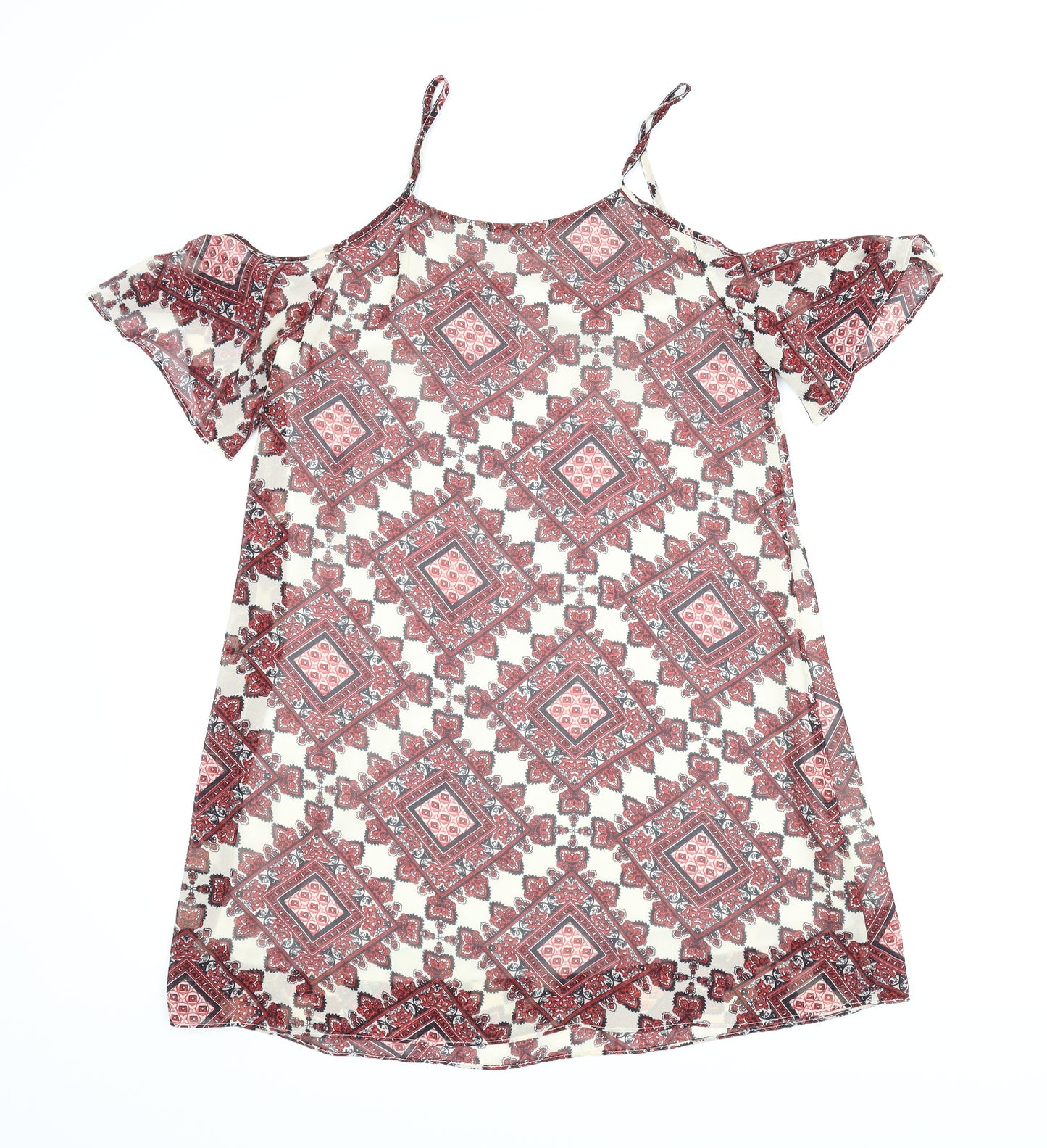 Diffuse Womens Red Argyle/Diamond  Basic Blouse Size 10