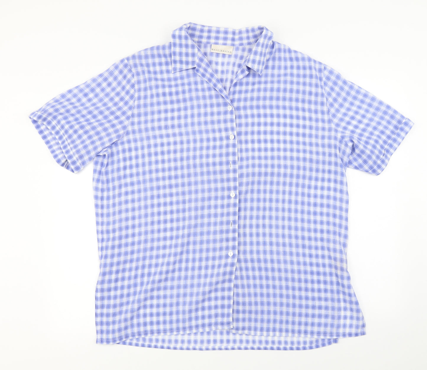 Best Basics  Womens Blue Check  Basic Button-Up Size 20