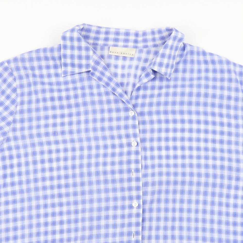 Best Basics  Womens Blue Check  Basic Button-Up Size 20