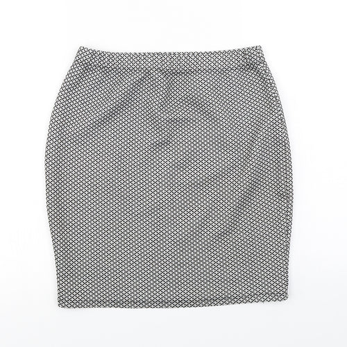 George  Womens White Check  A-Line Skirt Size 10