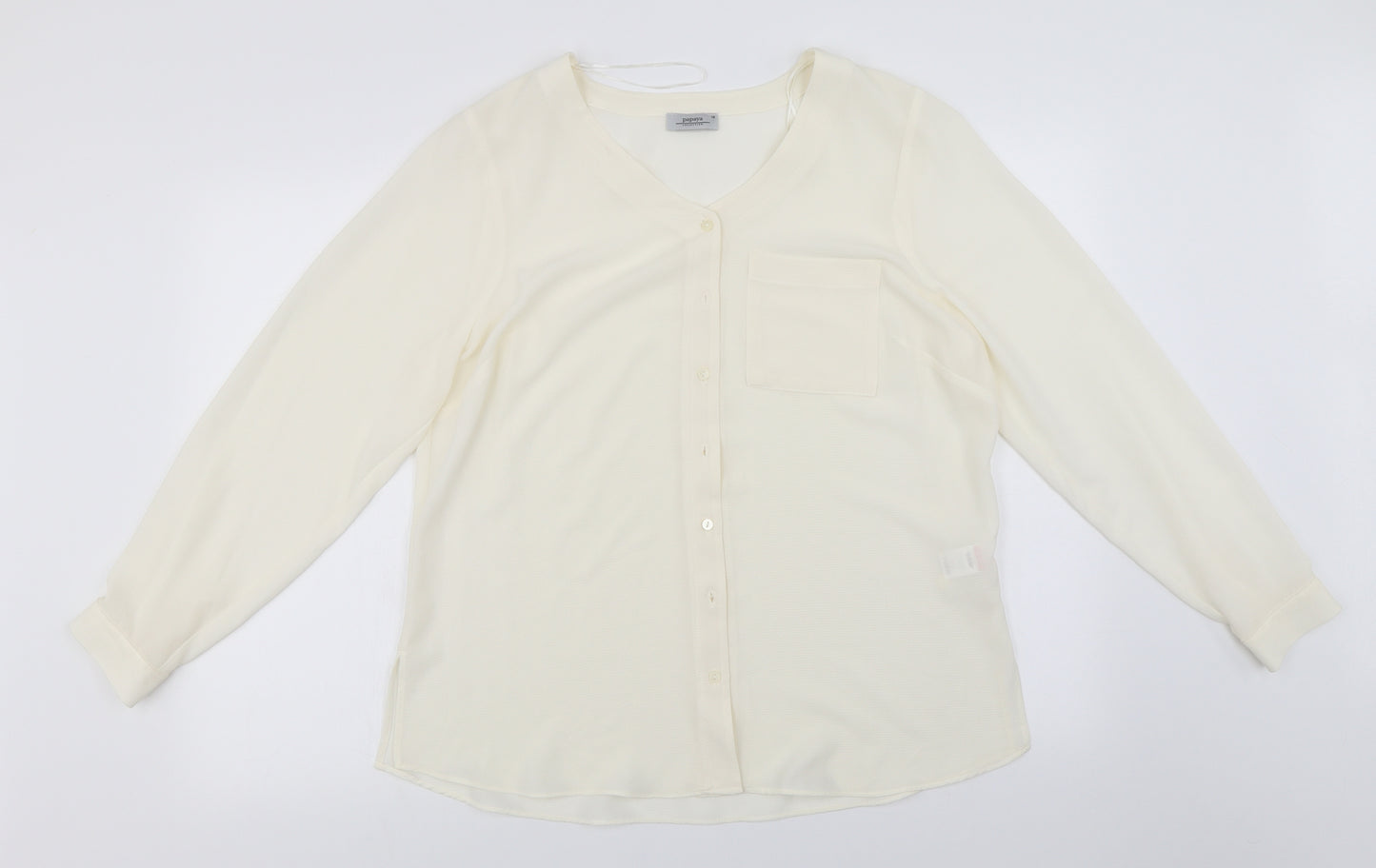 Papaya  Womens Ivory   Basic Button-Up Size 16