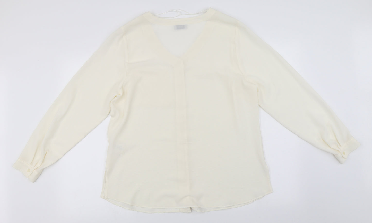 Papaya  Womens Ivory   Basic Button-Up Size 16