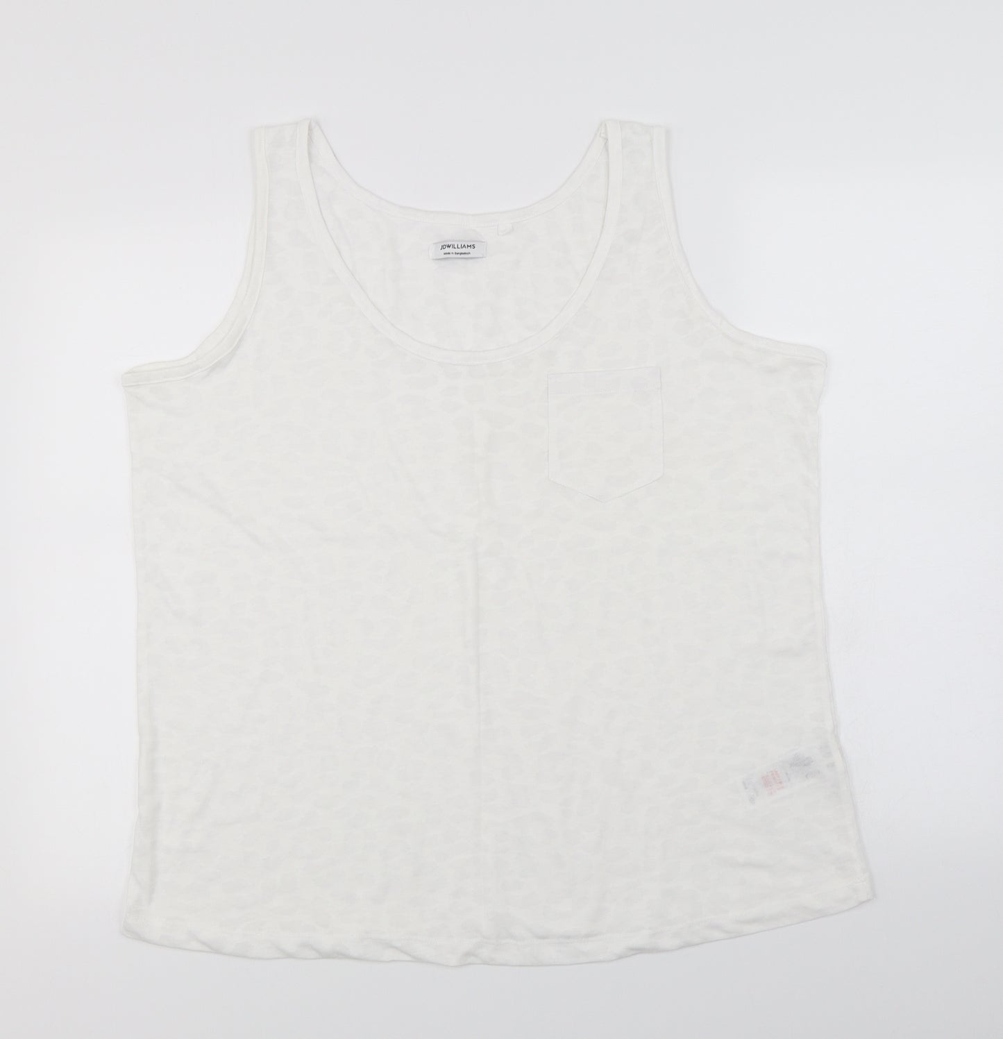 JD Williams  Womens White Animal Print  Basic T-Shirt Size 20