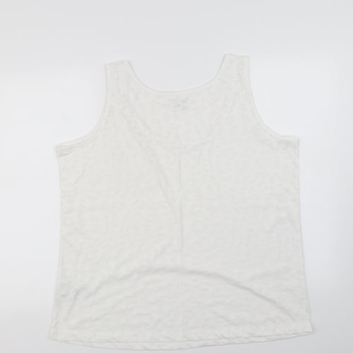 JD Williams  Womens White Animal Print  Basic T-Shirt Size 20