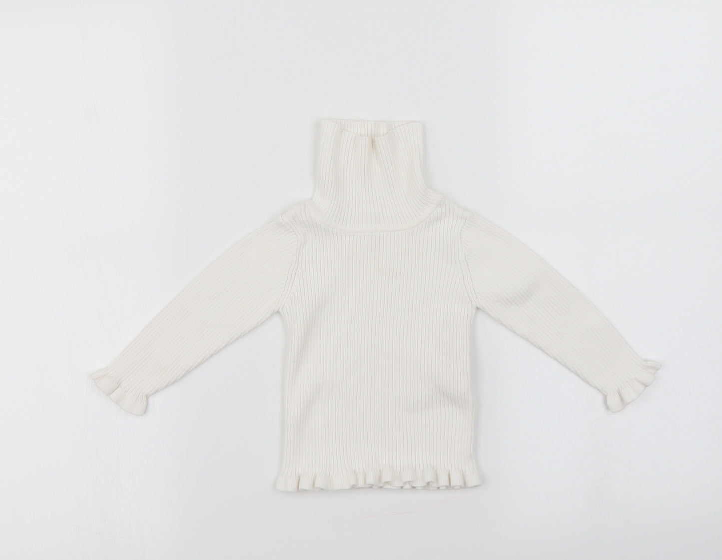 Matalan  Girls White   Pullover Jumper Size 6-9 Months