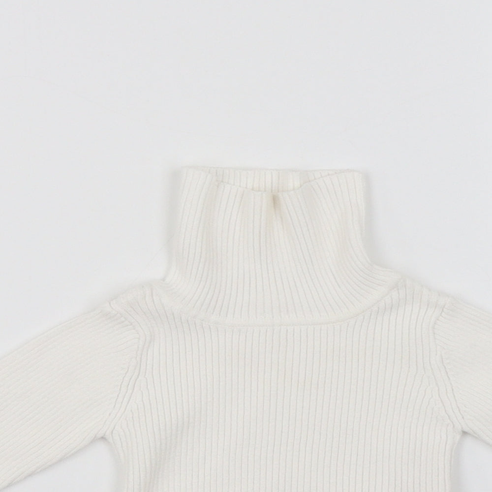 Matalan  Girls White   Pullover Jumper Size 6-9 Months