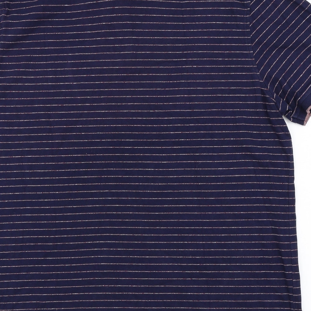 Hammond & CO  Mens Blue Striped   Polo Size L