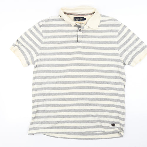 Hammond & CO  Mens Ivory Striped   Polo Size L
