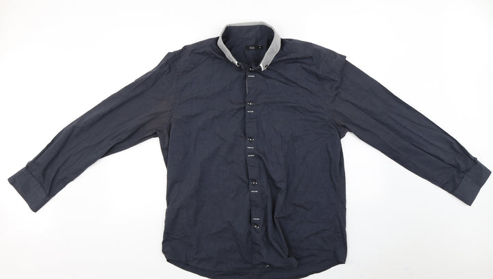 F&F Mens Grey Button-Up Size XL