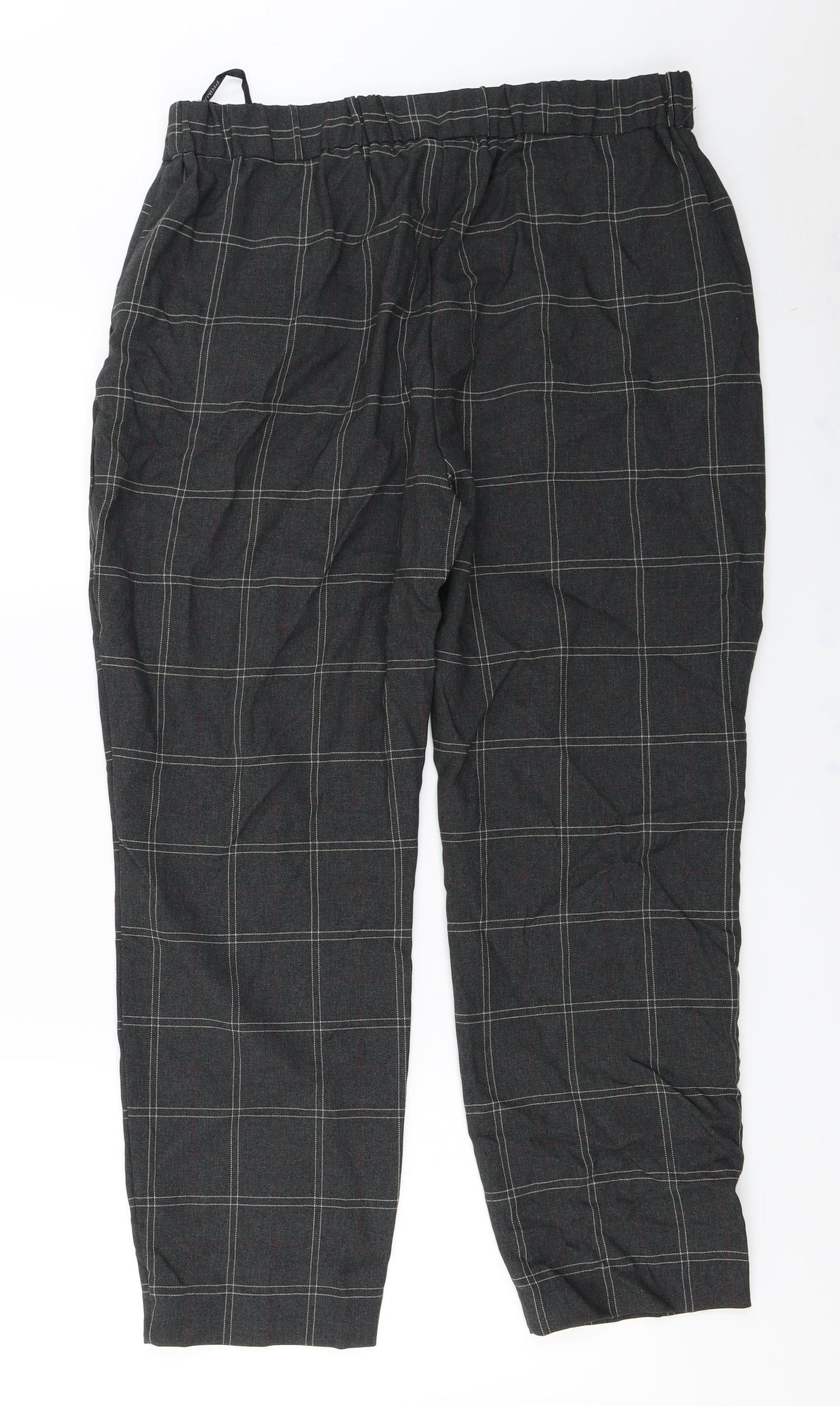 Primark  Womens Grey Check  Trousers  Size 16 L26 in