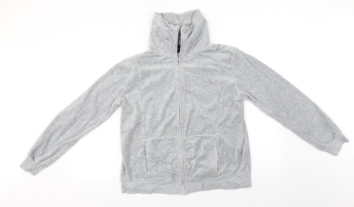 Miss Fiori Womens Grey Full Zip Jumper Size 14