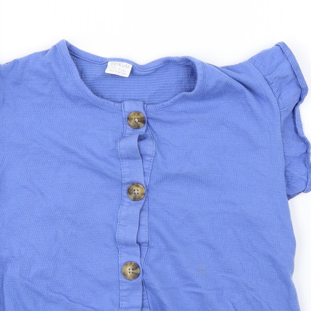 F&F  Girls Blue   Basic Button-Up Size 13-14 Years