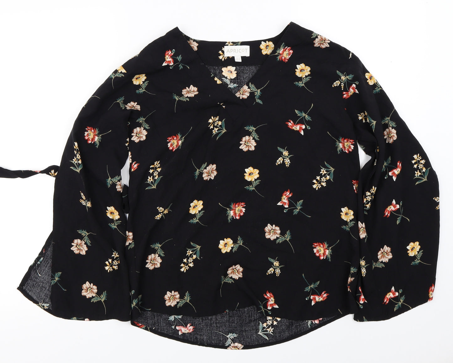 Apricot  Womens Black Floral  Basic Blouse Size 8