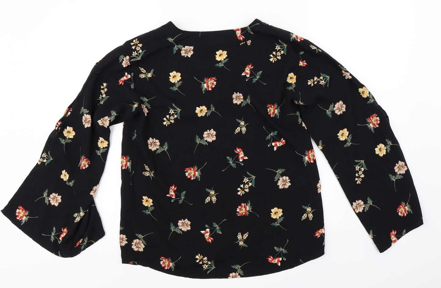Apricot  Womens Black Floral  Basic Blouse Size 8