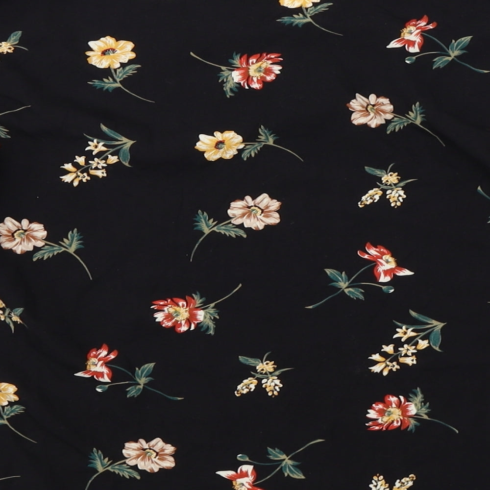 Apricot  Womens Black Floral  Basic Blouse Size 8