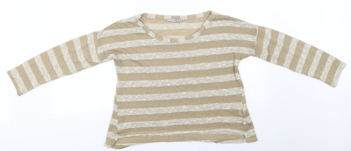 Atmosphere  Womens Beige Striped  Basic T-Shirt Size 12