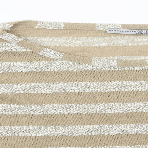 Atmosphere  Womens Beige Striped  Basic T-Shirt Size 12