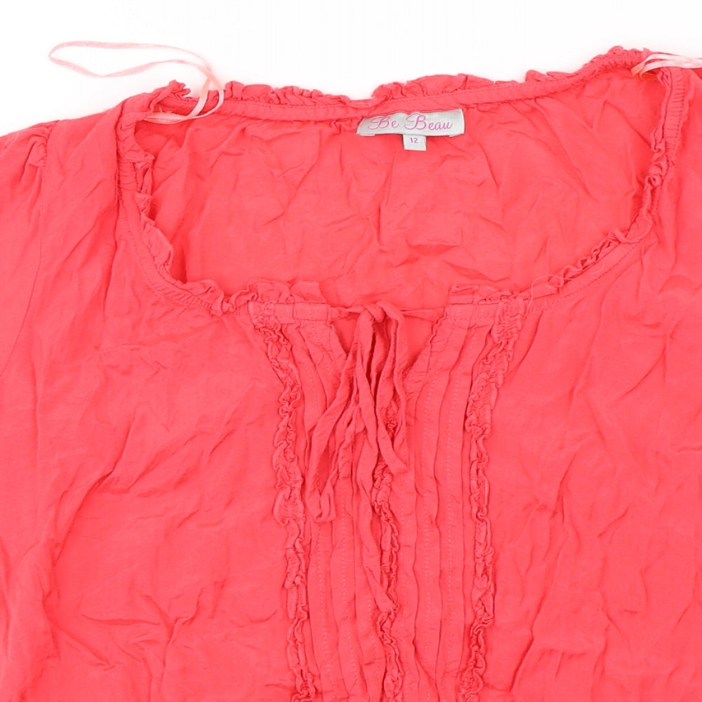 be beau Womens Pink   Basic Blouse Size 12