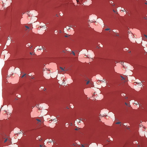 Marks and Spencer  Womens Red Floral  Basic Blouse Size 12