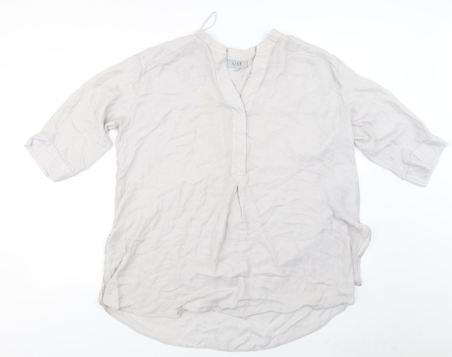 live  Womens Grey   Basic T-Shirt Size 16