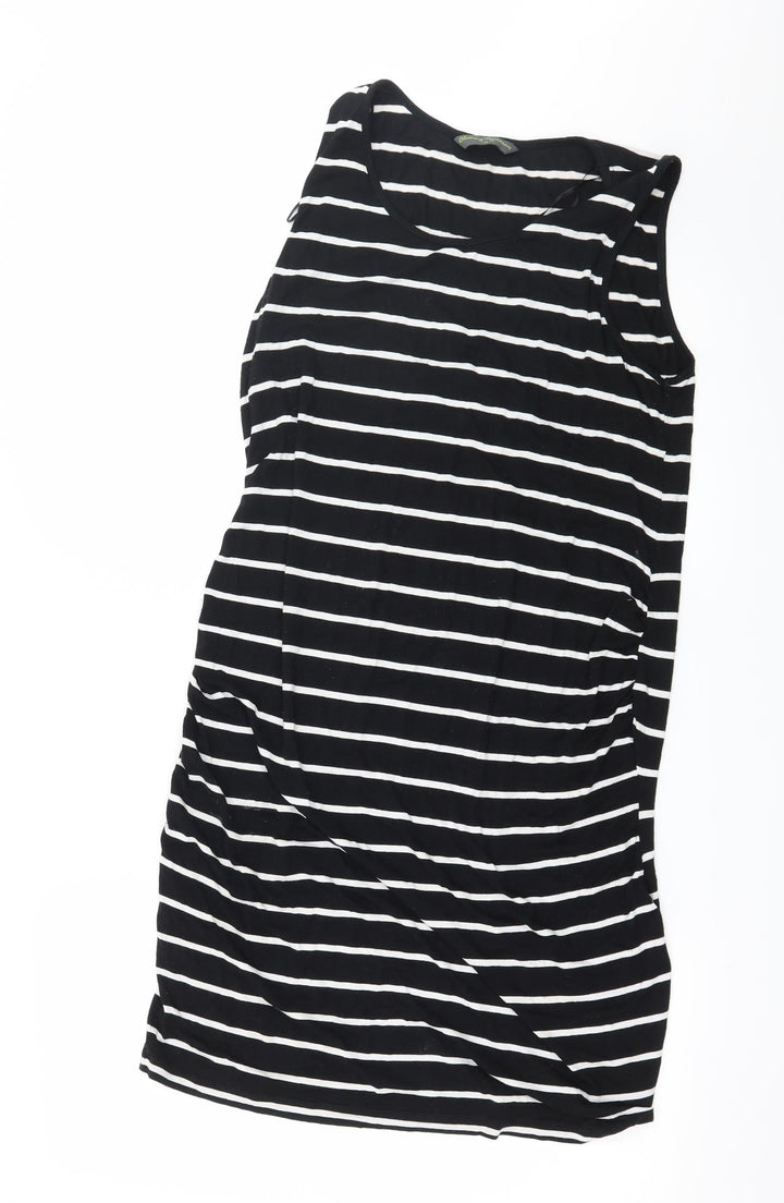 Blooming Marvellous Womens Black Striped Jersey Tank Dress Size 14