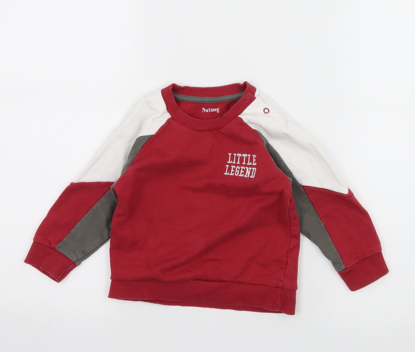 Nutmeg Boys Red  Jersey Pullover Jumper Size 12-18 Months  - Little Legend