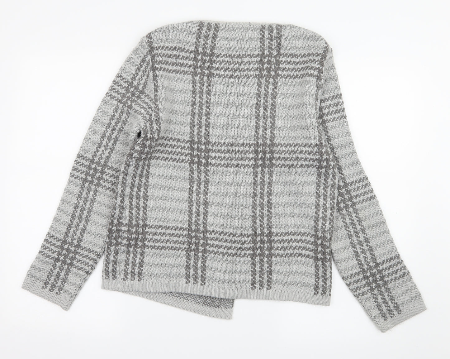 Debenhams Womens Grey Striped Knit Cardigan Jumper Size 12