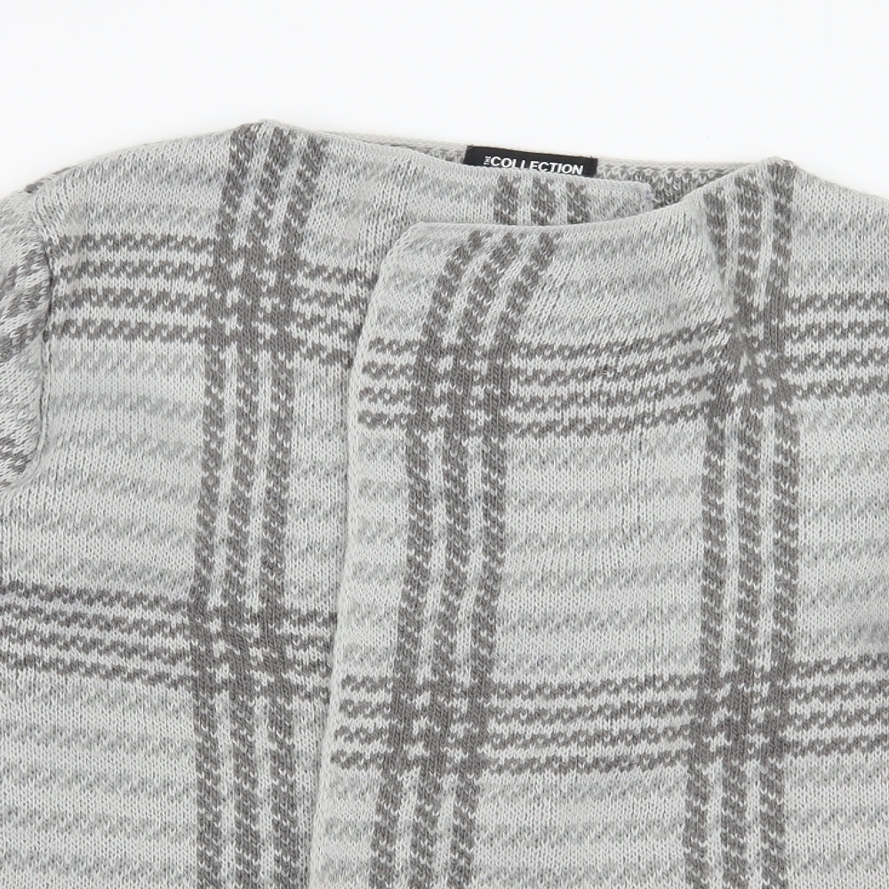 Debenhams Womens Grey Striped Knit Cardigan Jumper Size 12