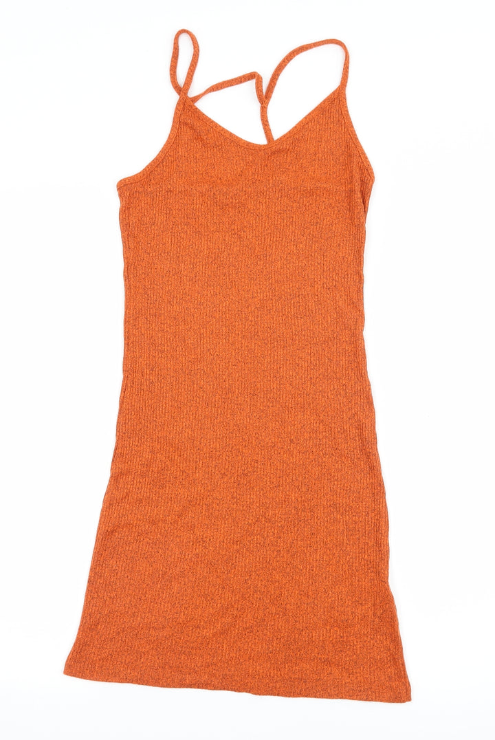 Topshop Womens Orange Jersey Slip Dress Size 6