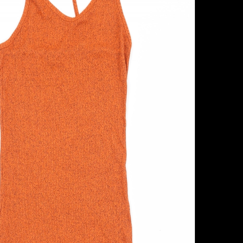 Topshop Womens Orange  Jersey Slip Dress  Size 6