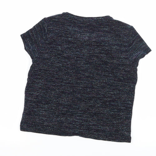 F&F Girls Blue Striped Jersey Basic T-Shirt Size 9-10 Years