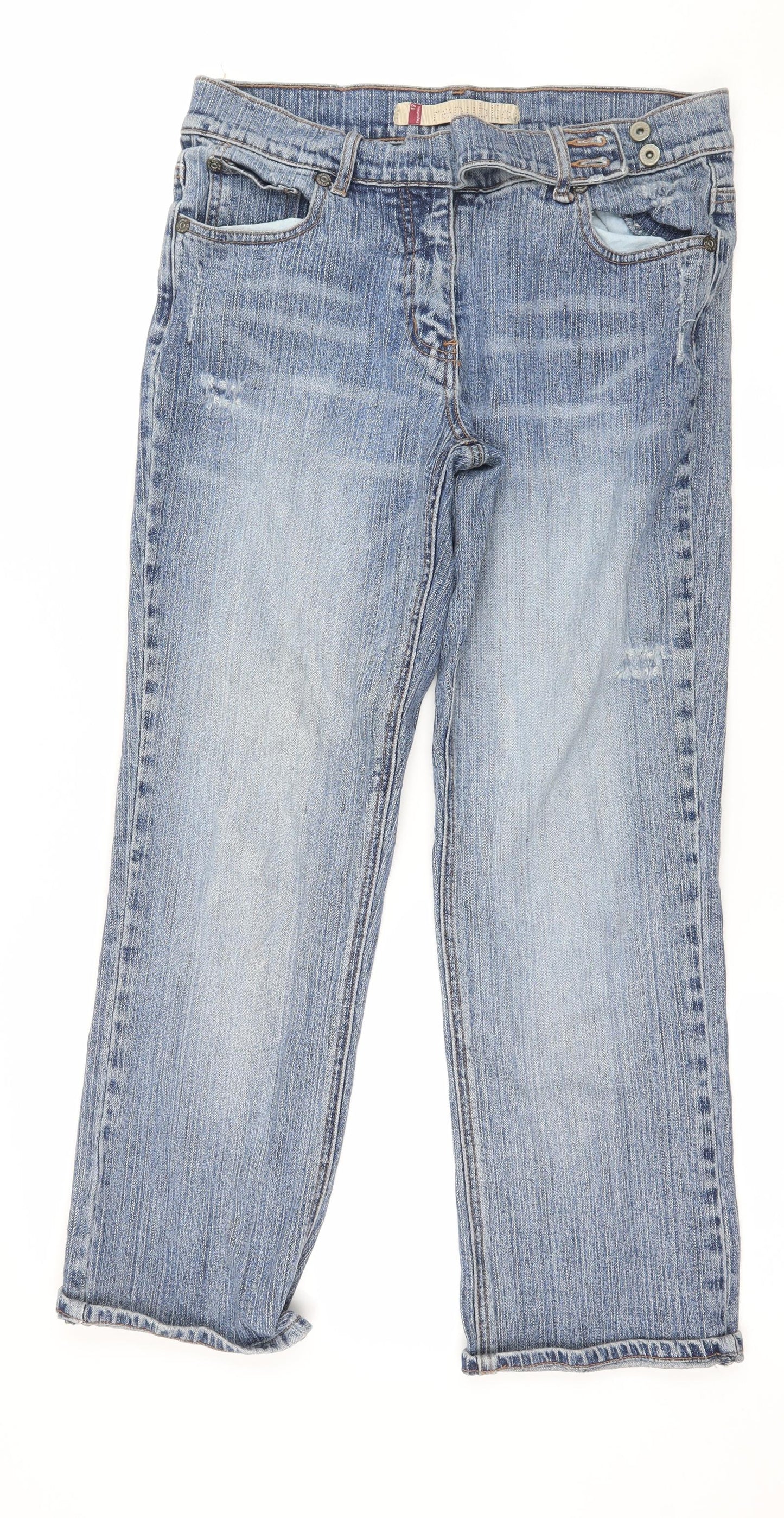 Republic Womens Blue  Denim Straight Jeans Size 12 L25 in