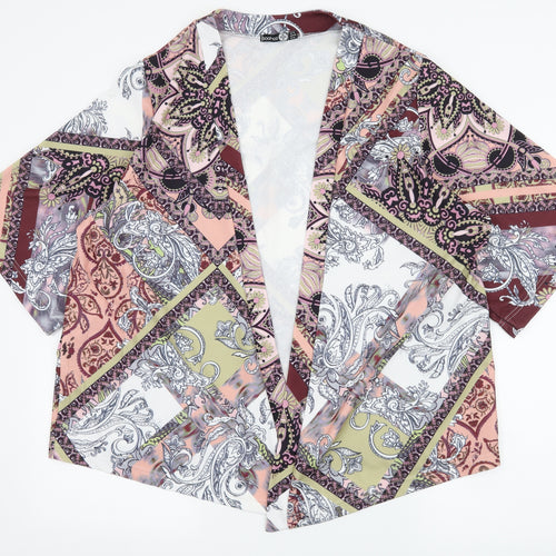 Boohoo Womens Multicoloured  Jersey Kimono Blouse Size 18